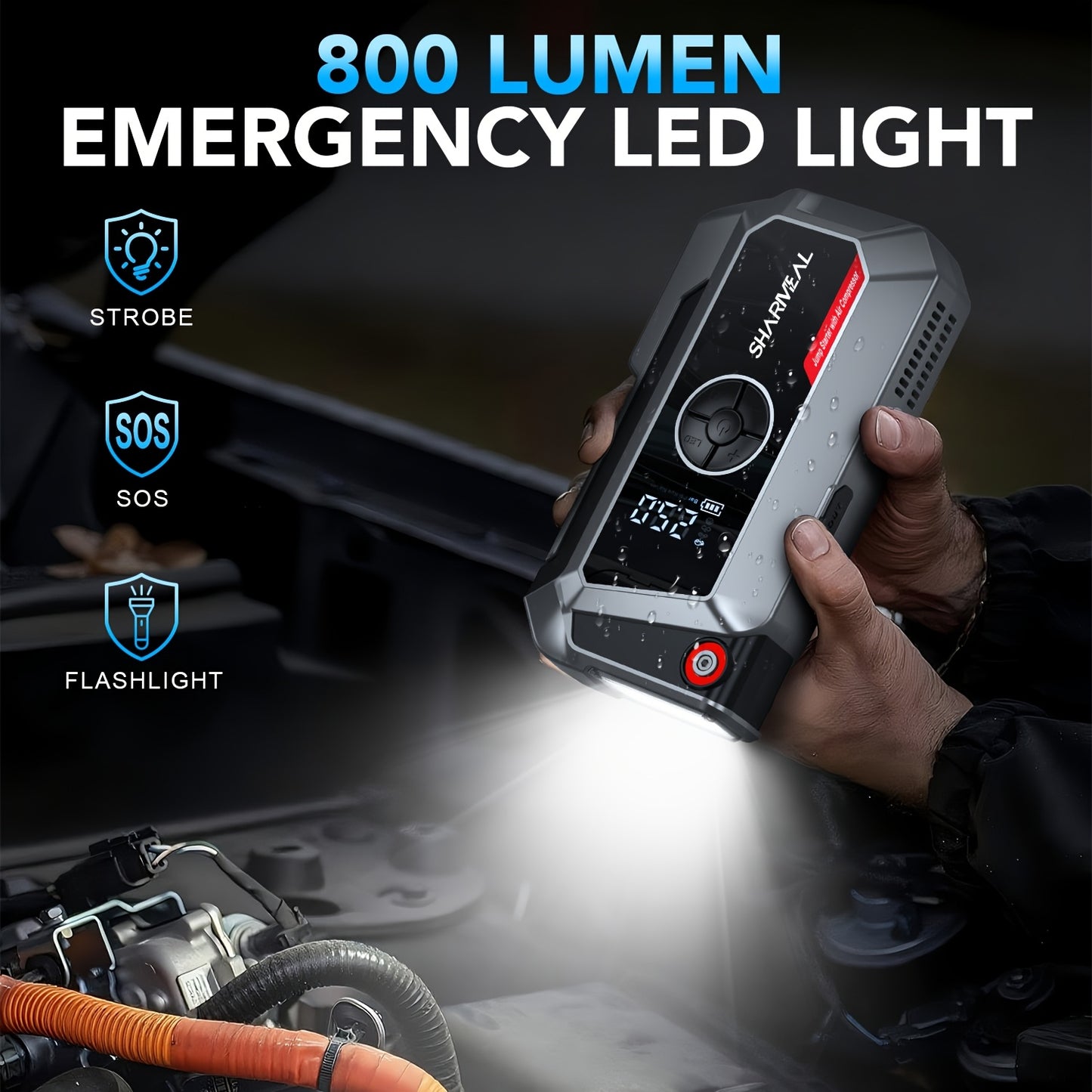10000A Car Jump Starter With Air Compressor And Power Pack