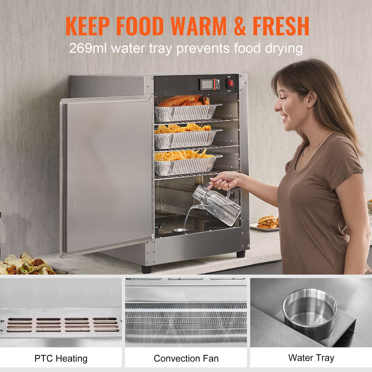Hot Box Food Warmer 5 Tier Concession Warming Cabinet