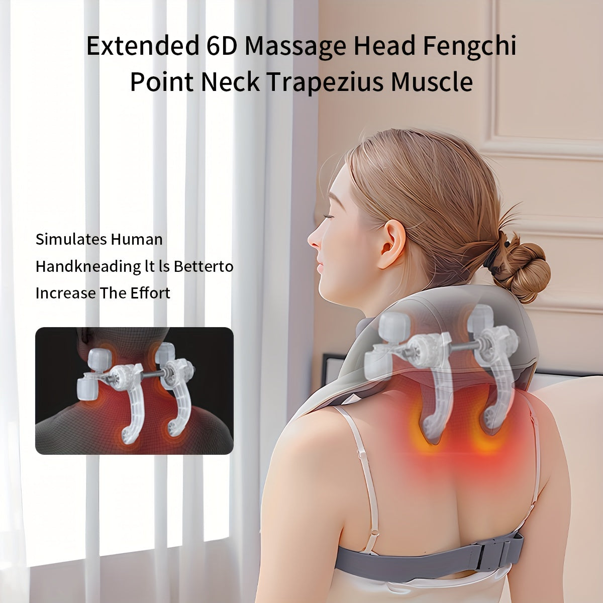 Electric Deep Tissue Massager with Heat for Back and Neck