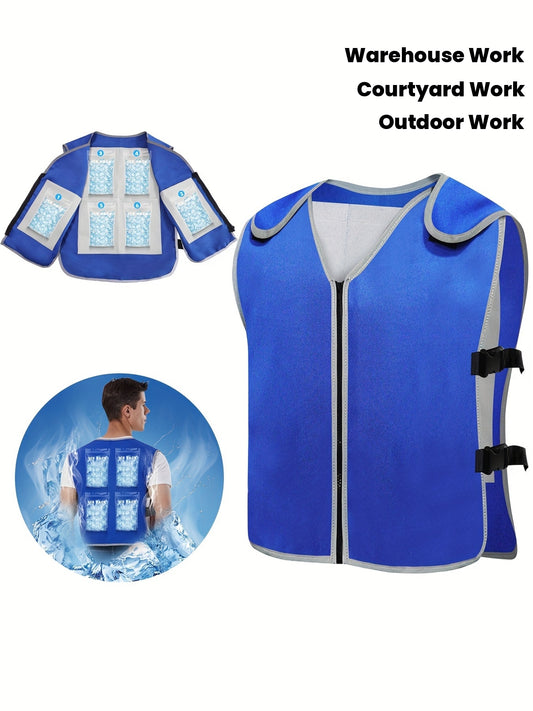 Cooling Vest With Ice Packs For Hot Weather Work Adjustable