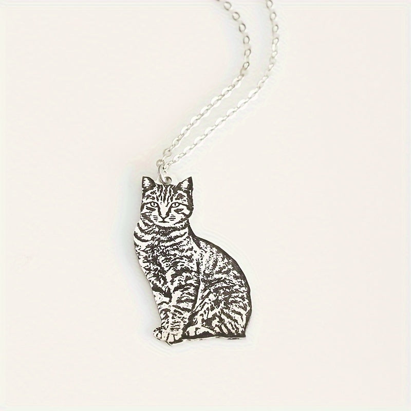 HDYV5AA Custom Engraved Pet Photo Necklace Stainless Steel