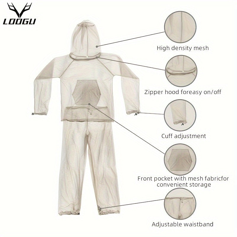 LOOGU Camouflage Mosquito Net Set for Outdoor Protection