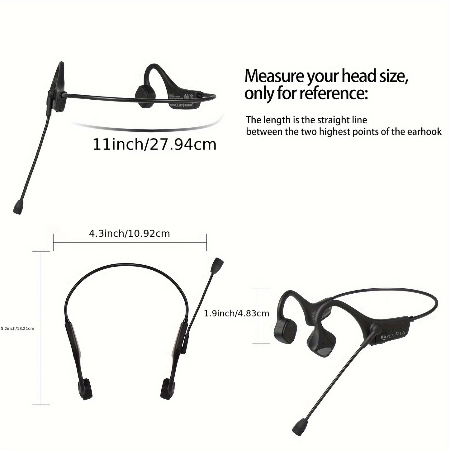 Wireless Bone Conduction Headphones With Microphone