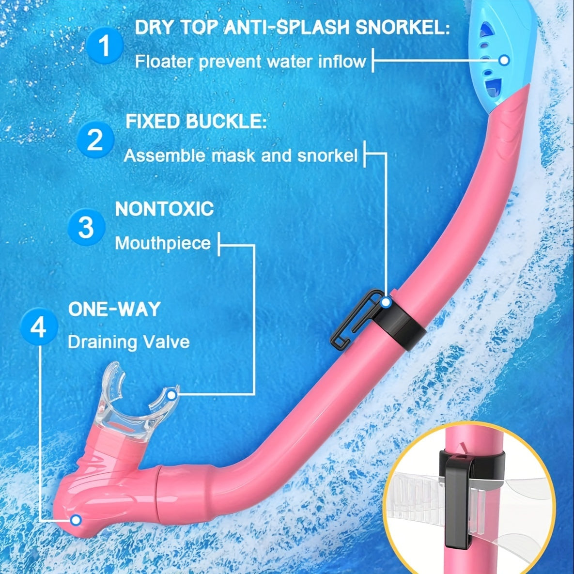 Kids Mask And Snorkel Set Anti Fog Dry Top Snorkeling Gear