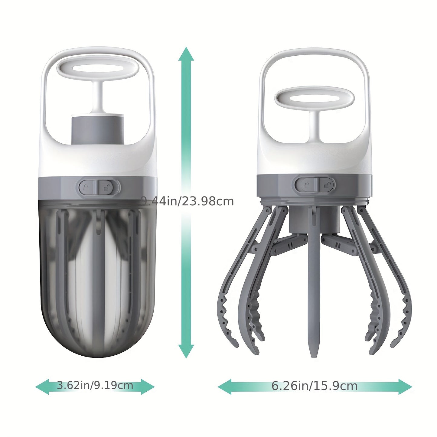 2 In 1 No Touch Dog Pooper Scooper With Bag Attachment