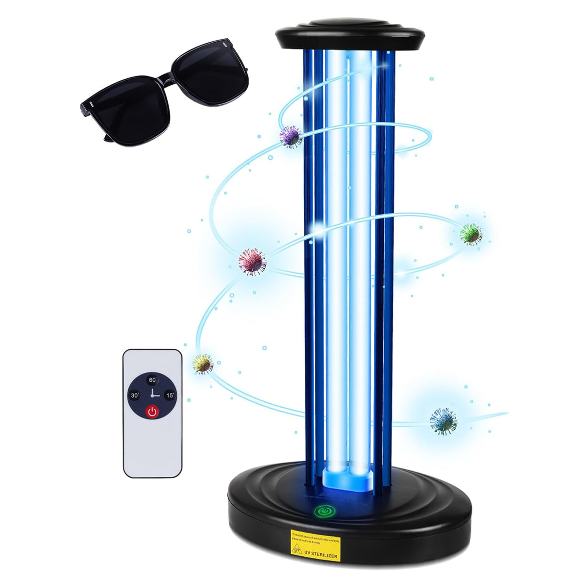 UV Disinfection Lamp With 3 Speed Timed Remote For Home
