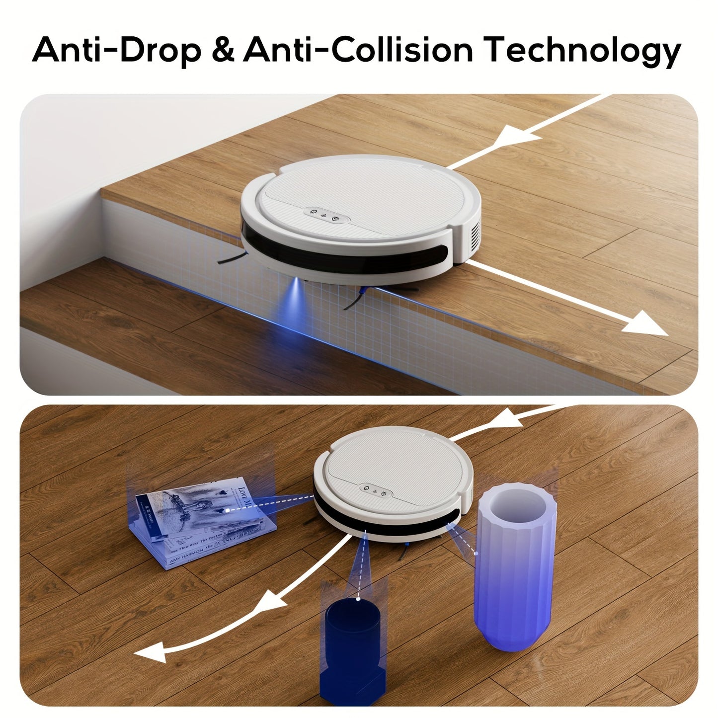 Robotic Vacuum With Mop Combo 5000Pa Suction Smart App