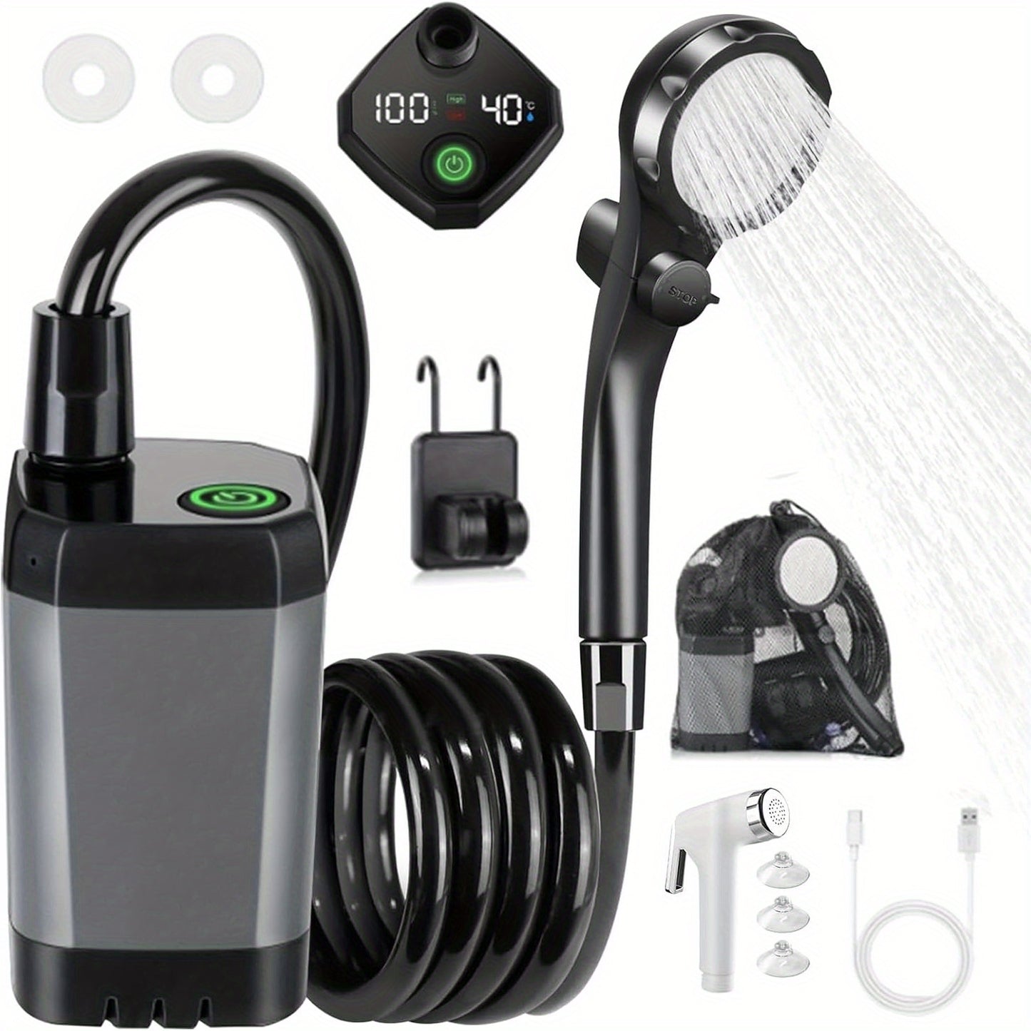 Portable Camping Shower Pump With Intelligent Display