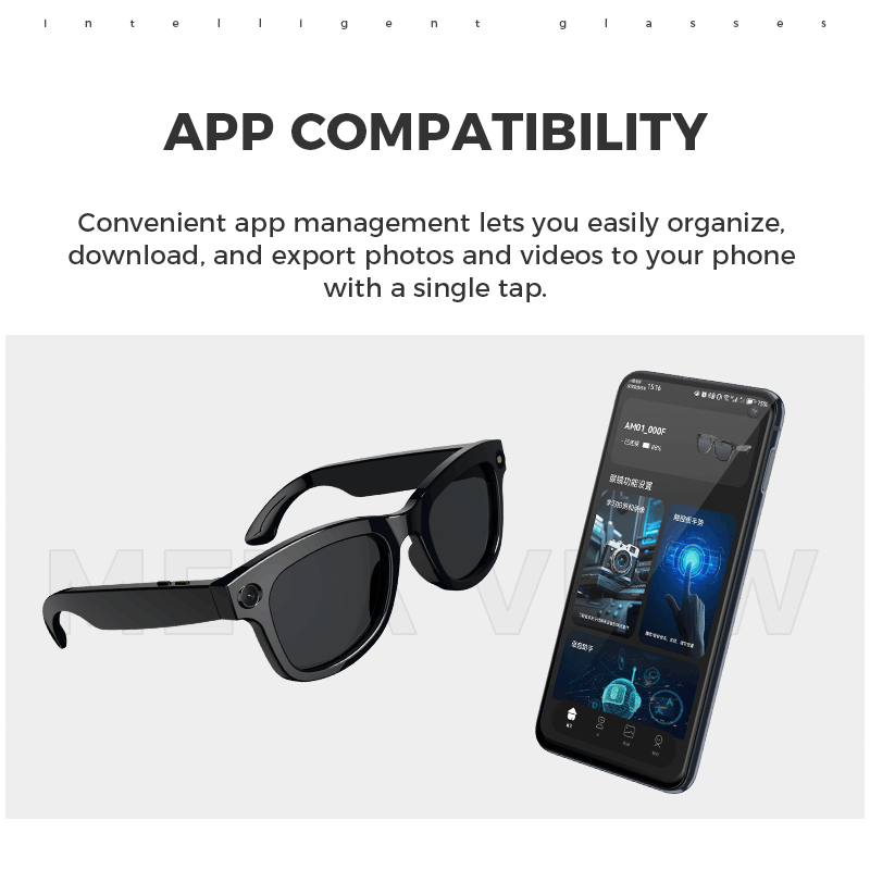 Smart AI Photography Video Glasses Ultra Wide 500W Camera