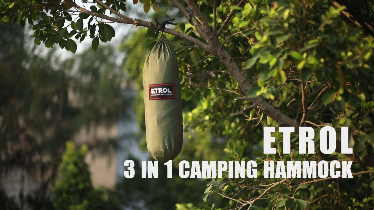 3 in 1 Camping Hammock with Mosquito Net and Rain Cover