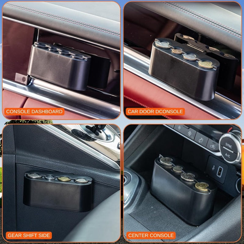 Hanging Car Cup Holder With Storage Tray And Coin Organizer