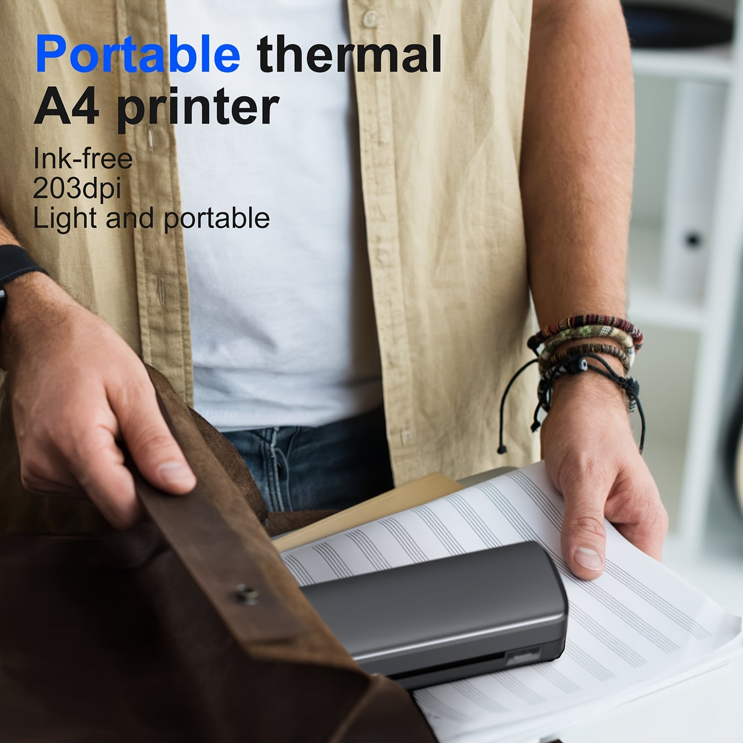 Portable Inkless Thermal Printer For Wireless Mobile Print