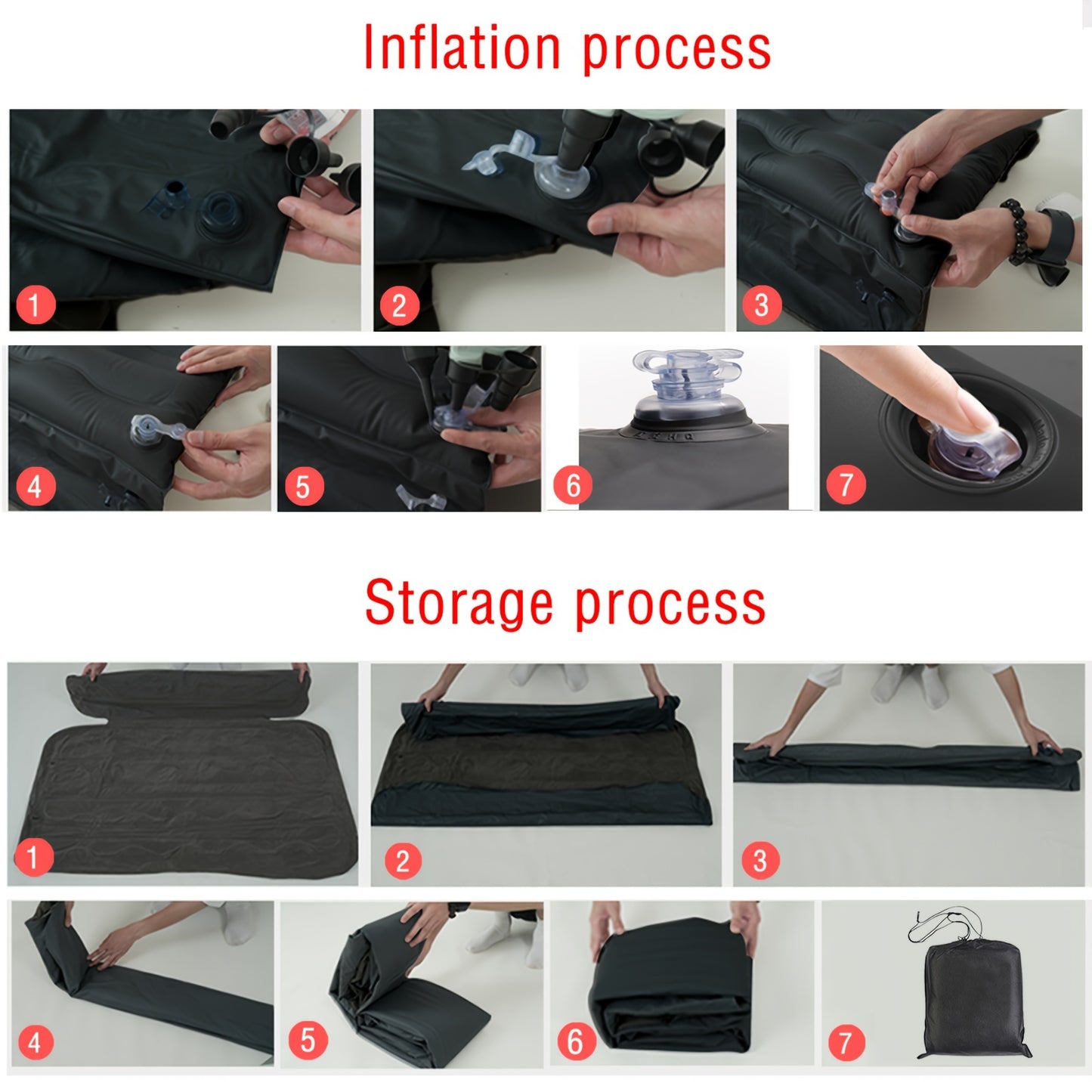 Portable Car Air Bed Kit With Pump And Pillows Camping