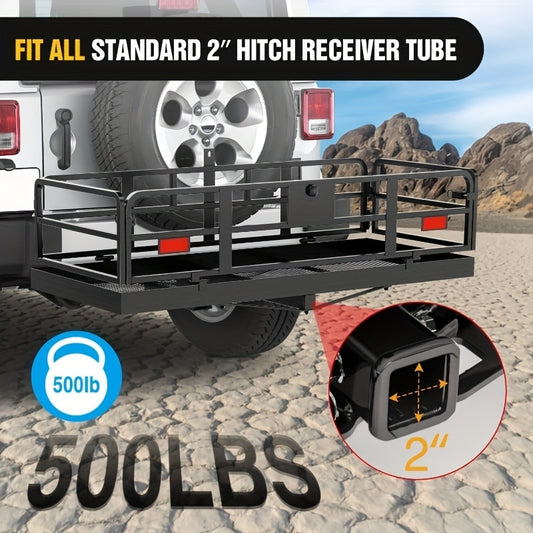 Hitch Cargo Basket for SUVs and Trucks Foldable Heavy Duty