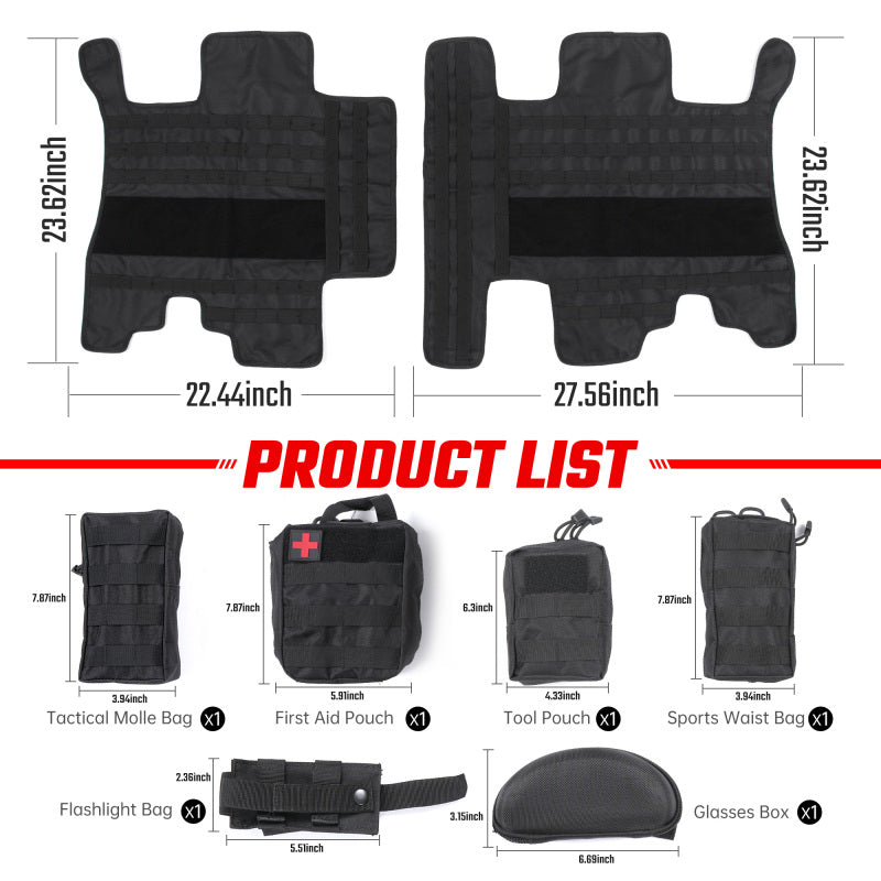 Roof Storage Organizer With Tactical Vest Design And Medical Kit