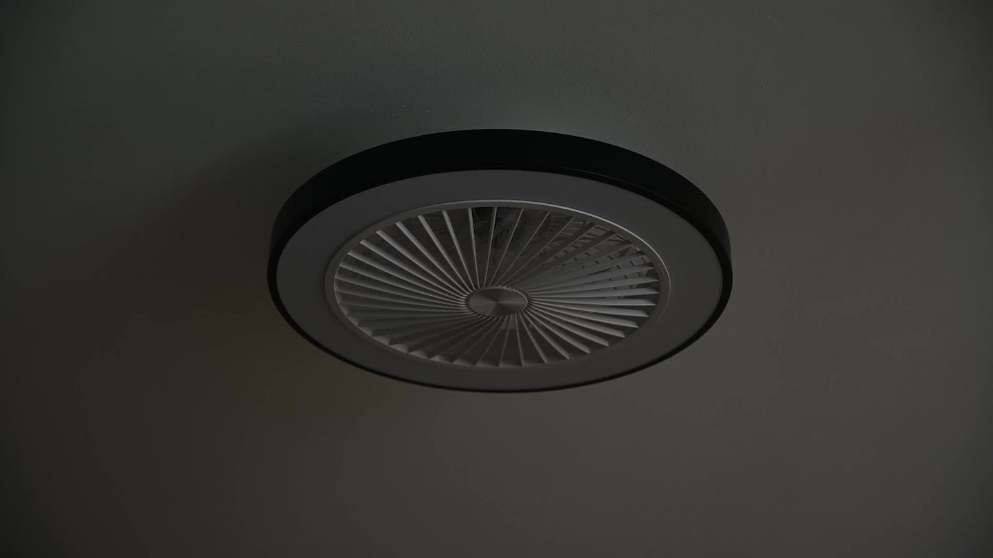 Sleek Flush Mount Ceiling Fan with LED Light and Remote