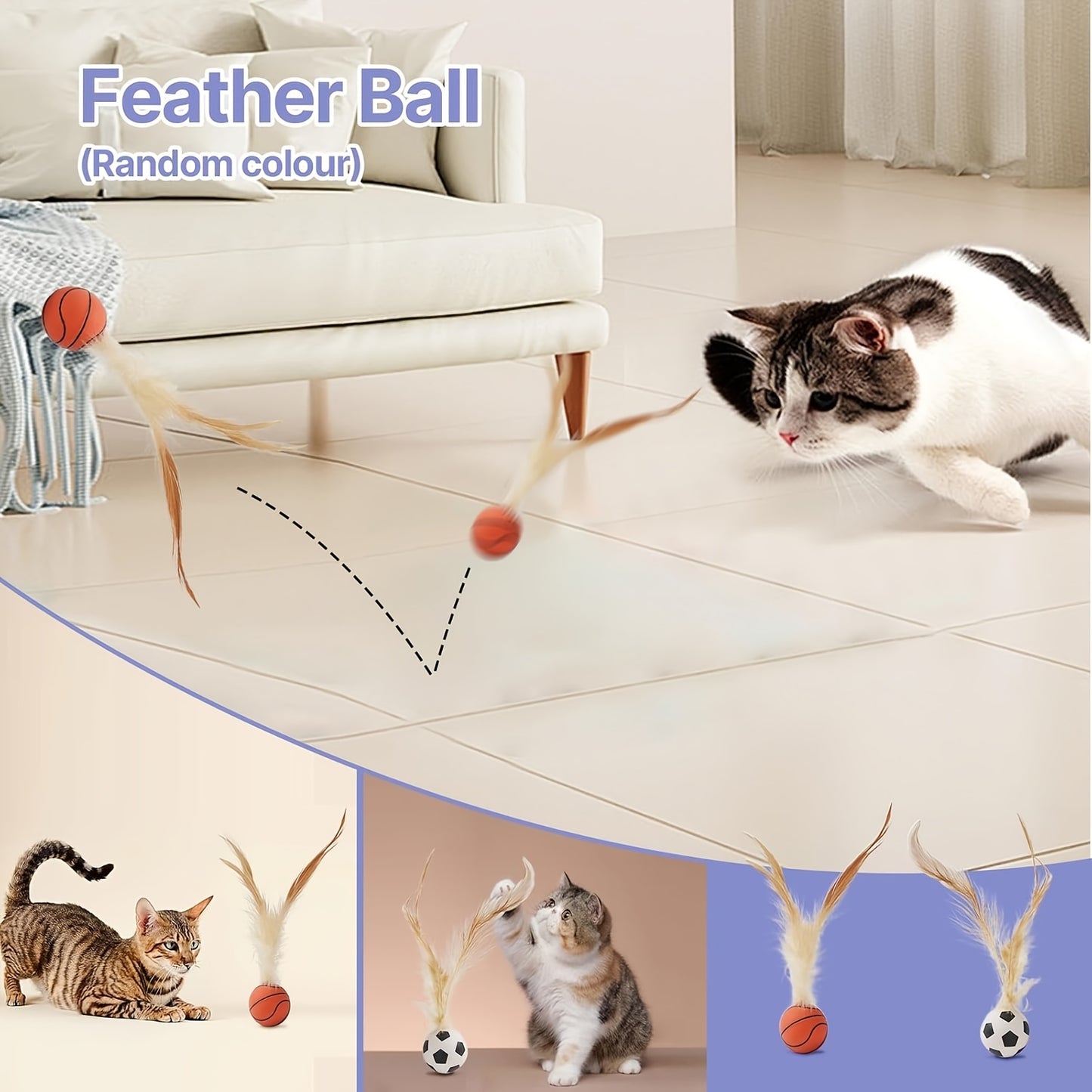 Indoor Cat Toy Set 7 Piece Enrichment Interactive Fun Toys