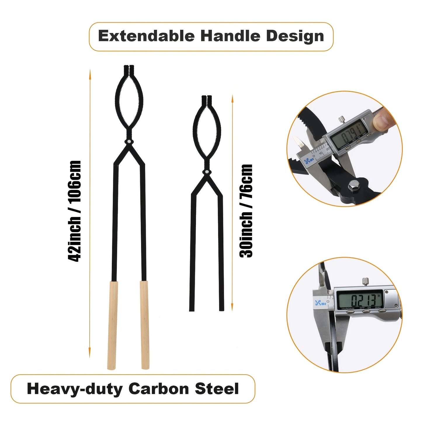 Heavy Duty Firewood Grabber Tongs for Campfire and Bonfire