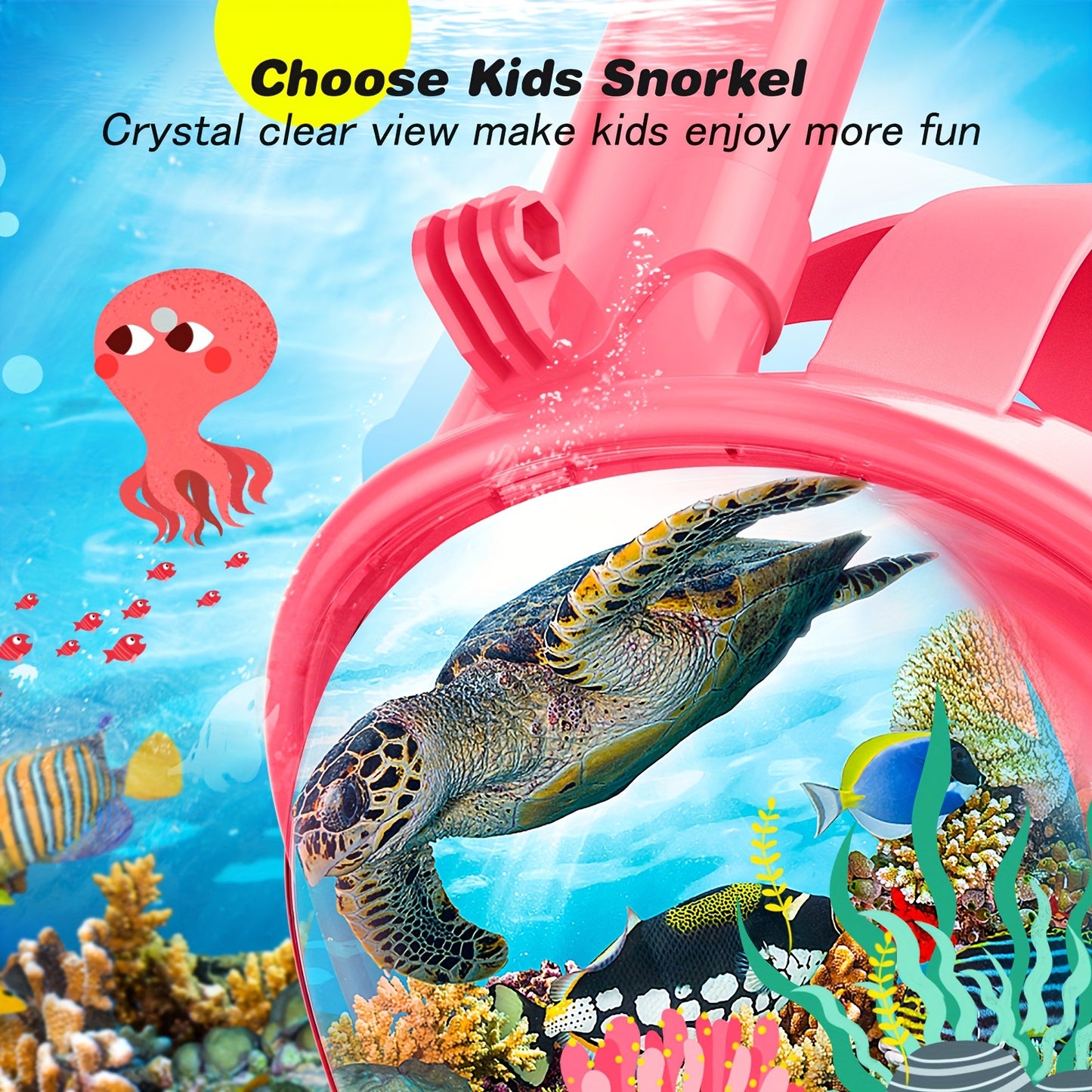 Two Pack Full Face Snorkel Mask For Kids With Camera Holder