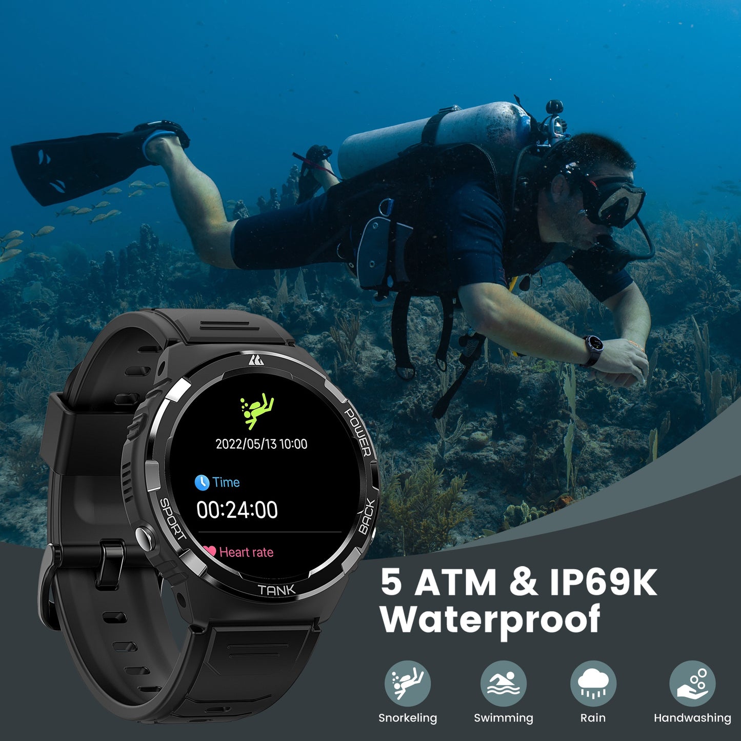 KOSPET Tank S1 Smart Watch for Men and Women with AMOLED Display