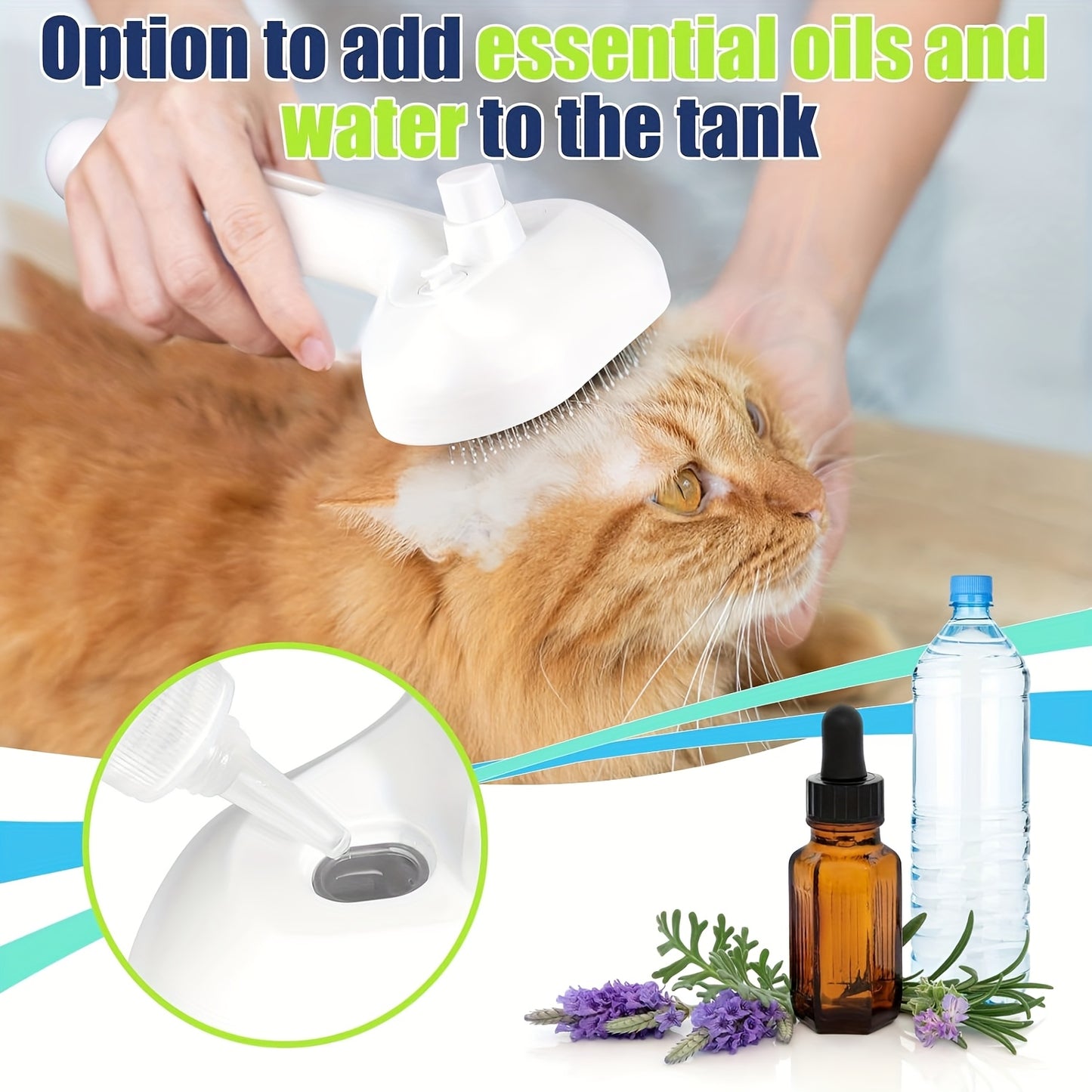 Pet Deshedding Brush 3 In 1 Self Cleaning USB Charging