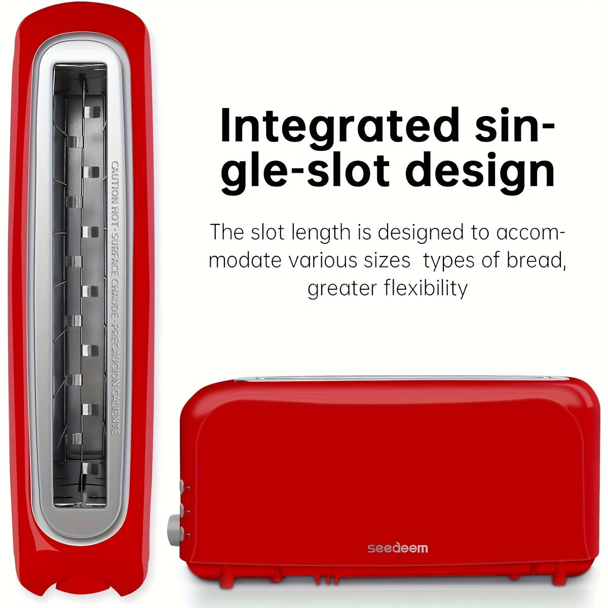 Slim Toaster With 6 Setting Shade Control Removable Tray