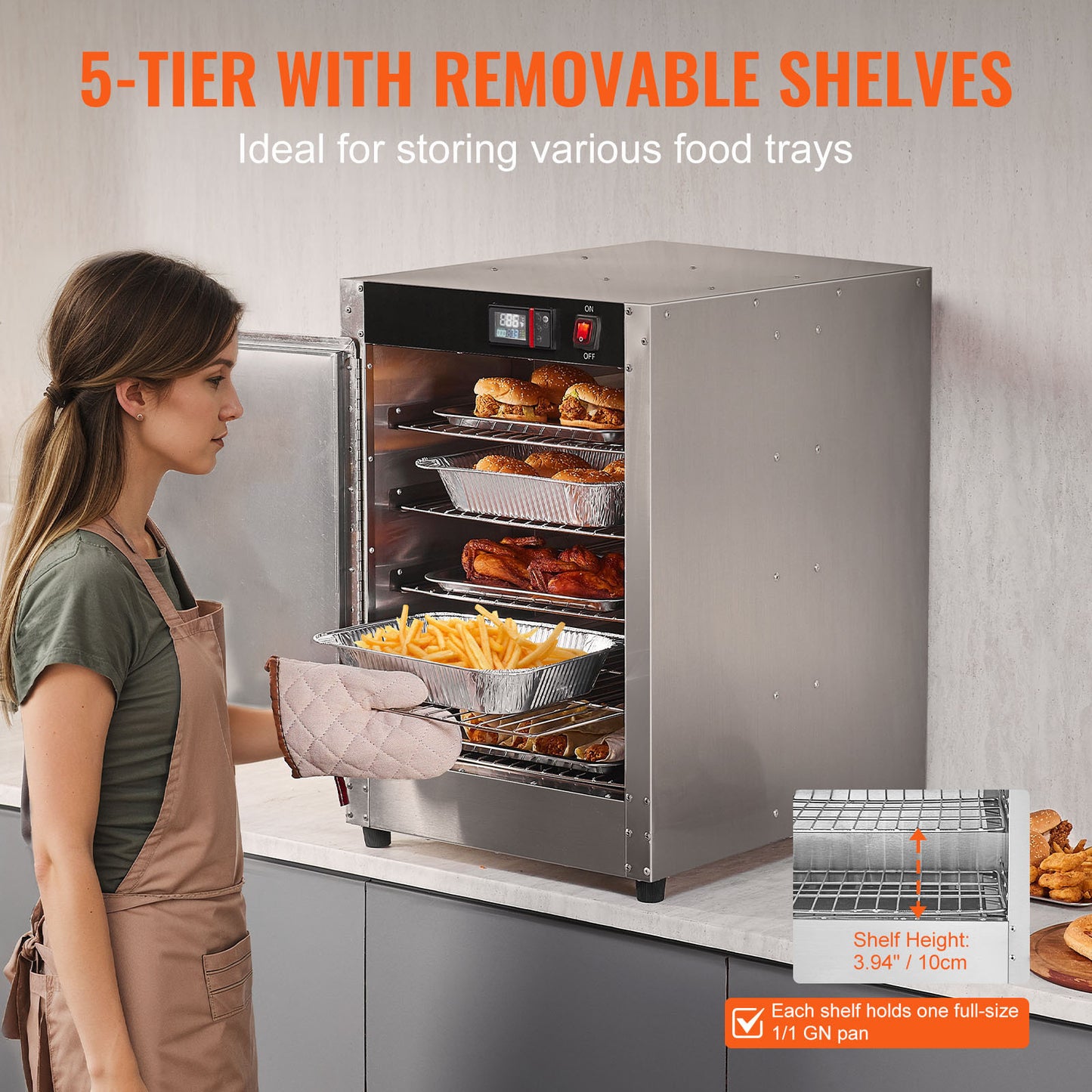 Hot Box Food Warmer 5 Tier Concession Warming Cabinet