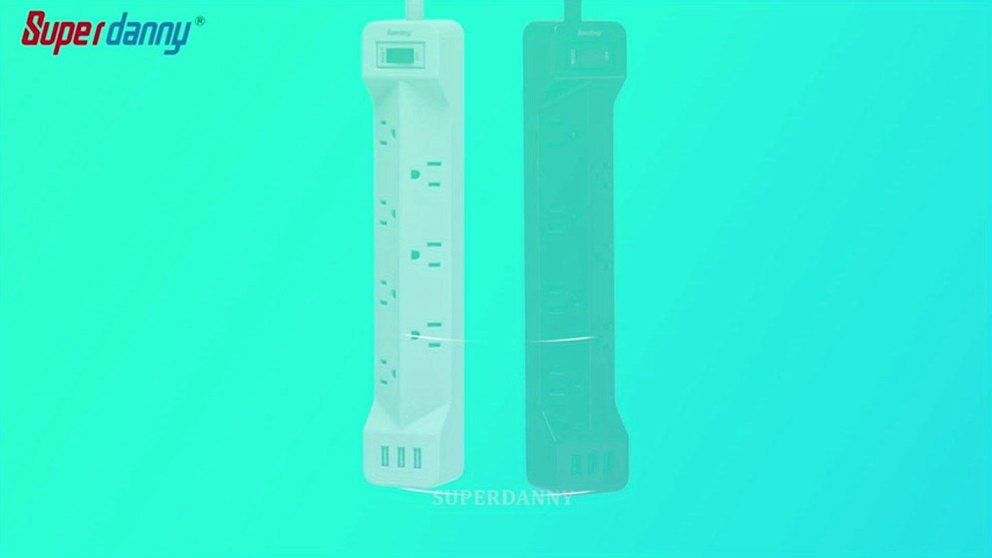 Power Strip Surge Protector With USB Ports And Mountable