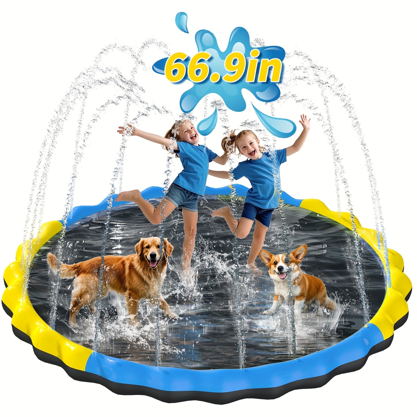 Heavy Duty Non-Slip Splash Pad for Kids and Dogs