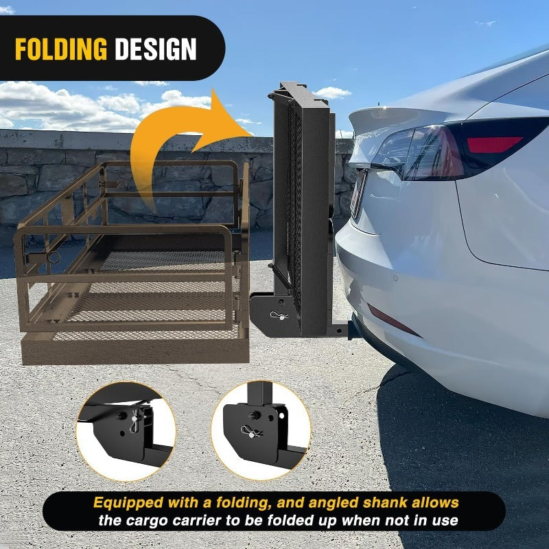 Hitch Cargo Basket for SUVs and Trucks Foldable Heavy Duty