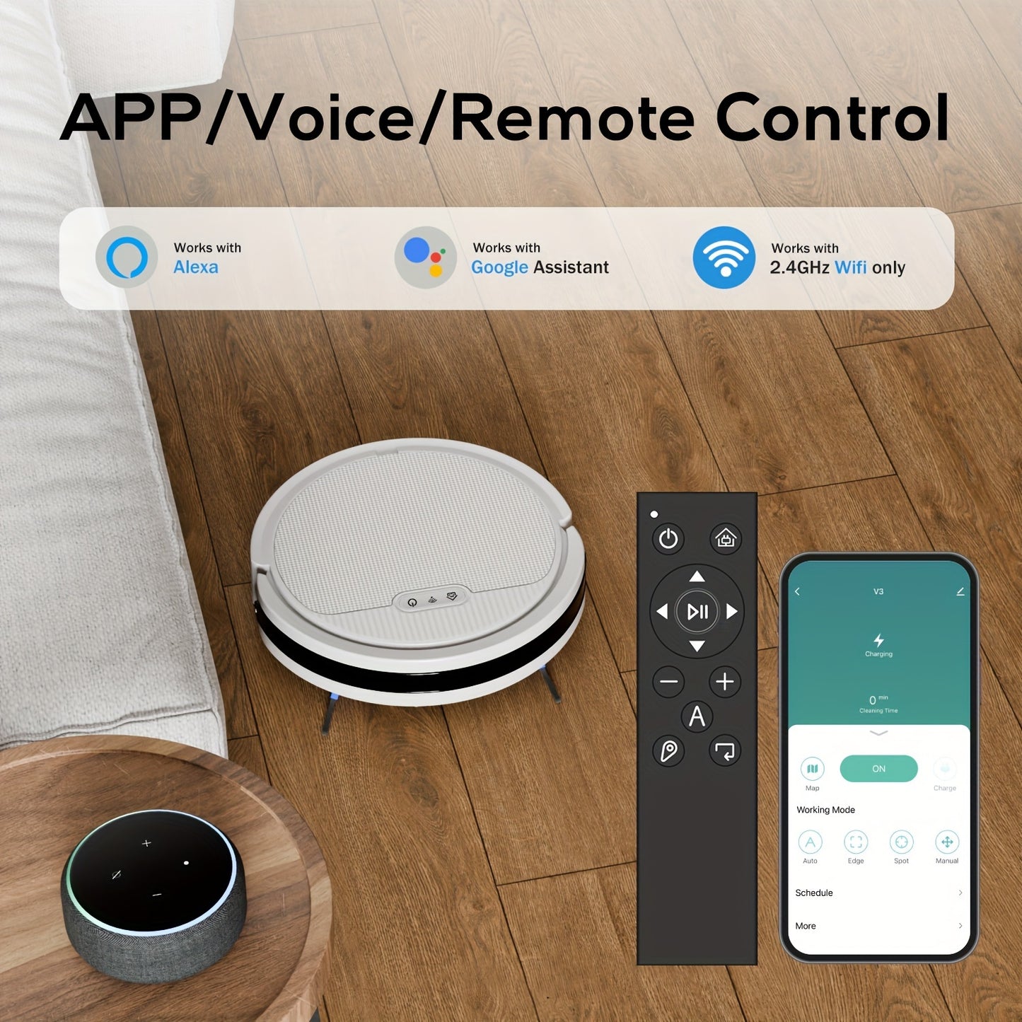Robotic Vacuum With Mop Combo 5000Pa Suction Smart App
