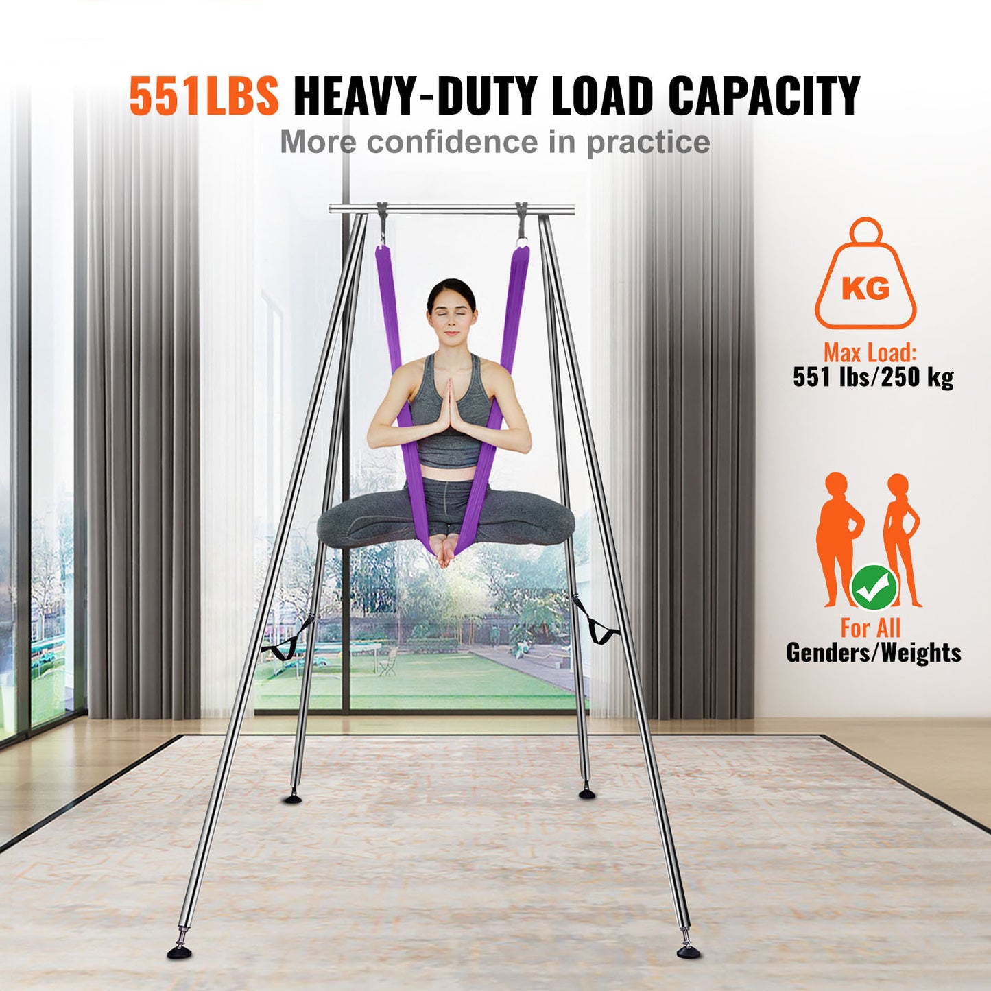 VEVOR Aerial Yoga Frame with Professional Yoga Hammock