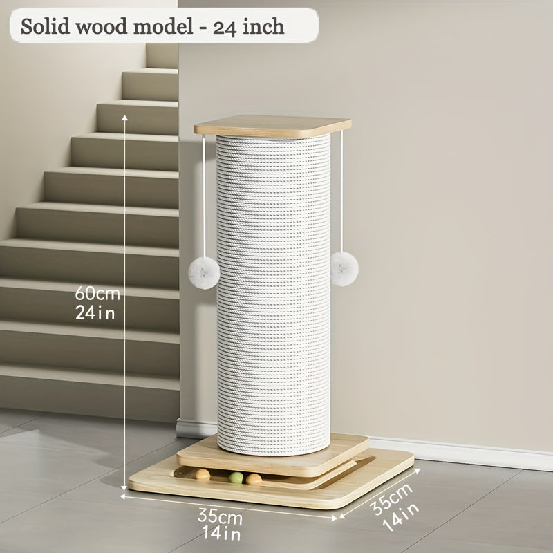 Vertical Sisal Cat Scratching Post With Hanging Ball Toy