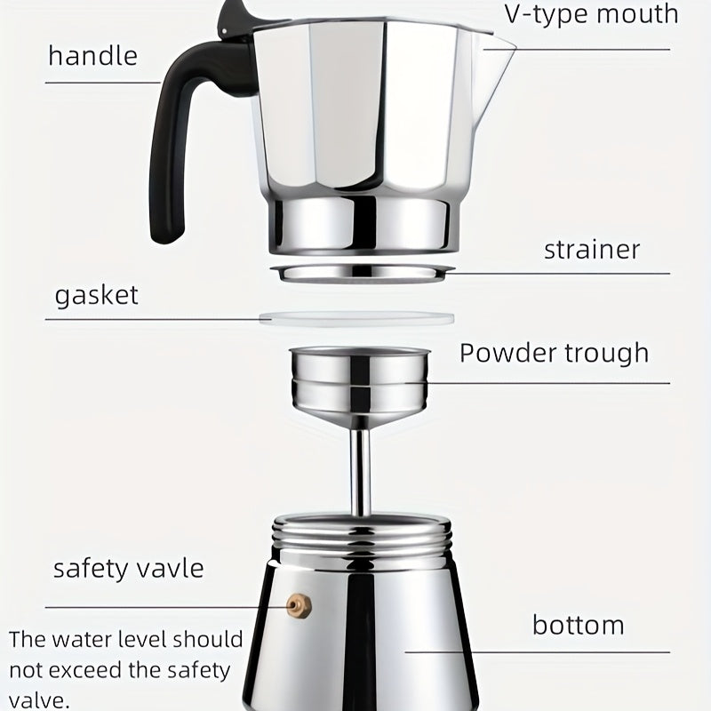 304 Stainless Steel Italian Espresso Maker Manual Camping