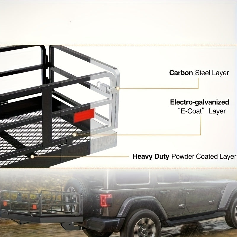 Hitch Cargo Basket for SUVs and Trucks Foldable Heavy Duty