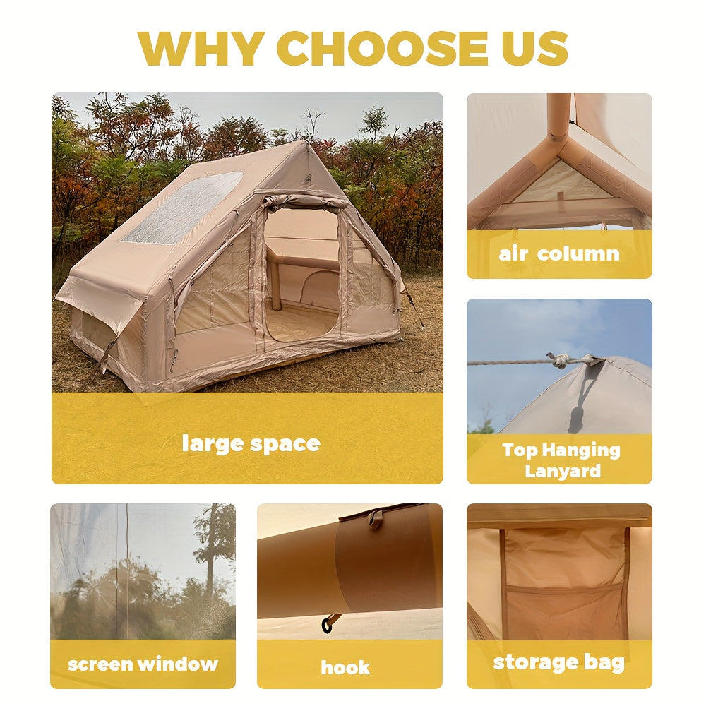Inflatable Family Camping Tent All Season Windproof Shelter