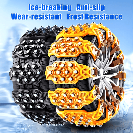 Universal Adjustable Snow Chains for Cars SUVs Sedans Pack