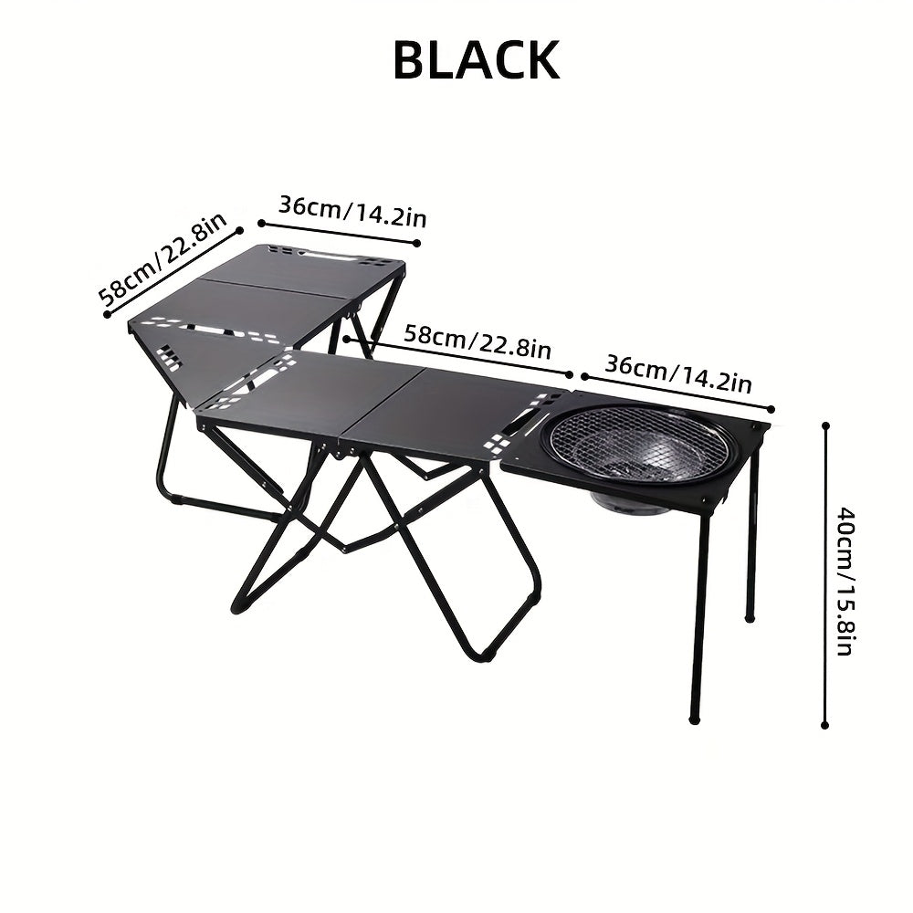 Portable Folding Camping Table with Quick-Open Design and Waterproof Surface