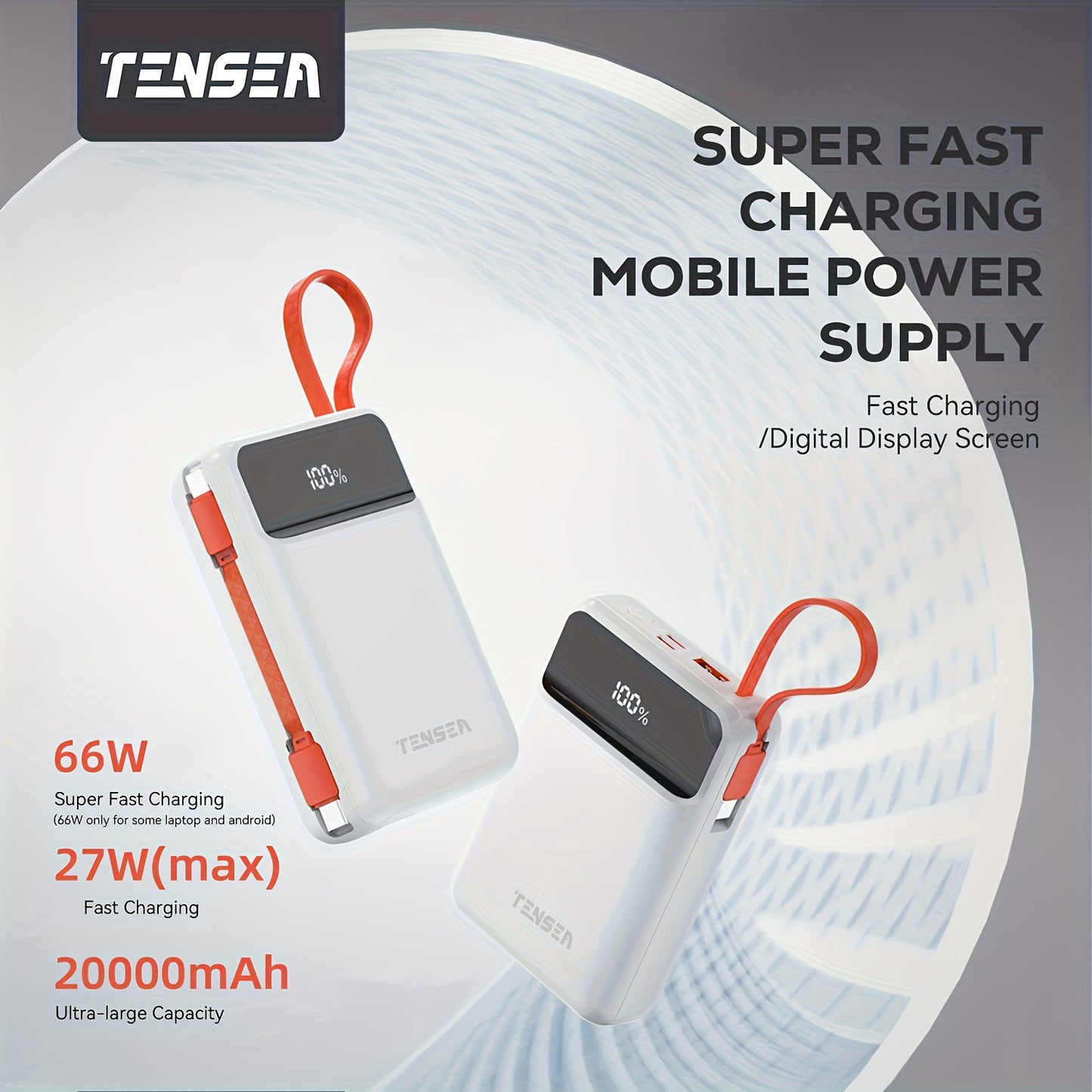 High Capacity Pocket Power Bank 20000mAh USB Type C Charge