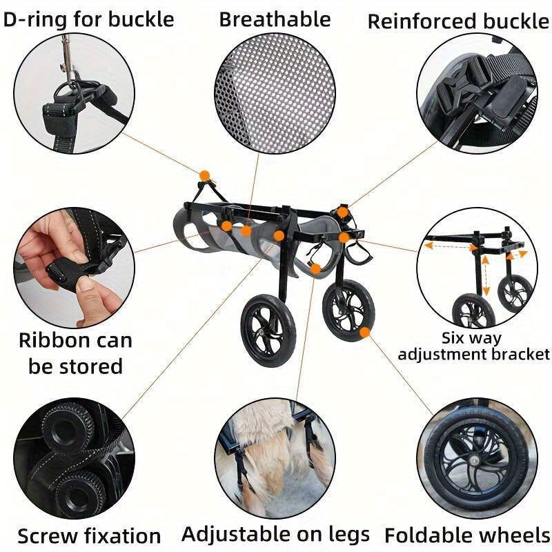 DogLemi Adjustable Wheelchair for Dogs with Hind Leg Mobility