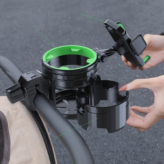 Three In One Stroller Cup Holder With Phone Mount ABS