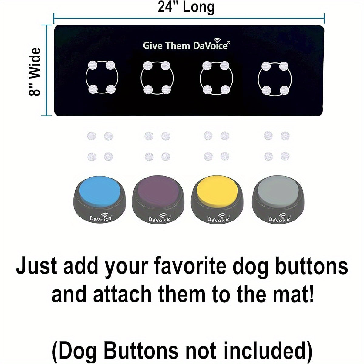 Dog Communication Buttons Training Mat with Adhesive Dots