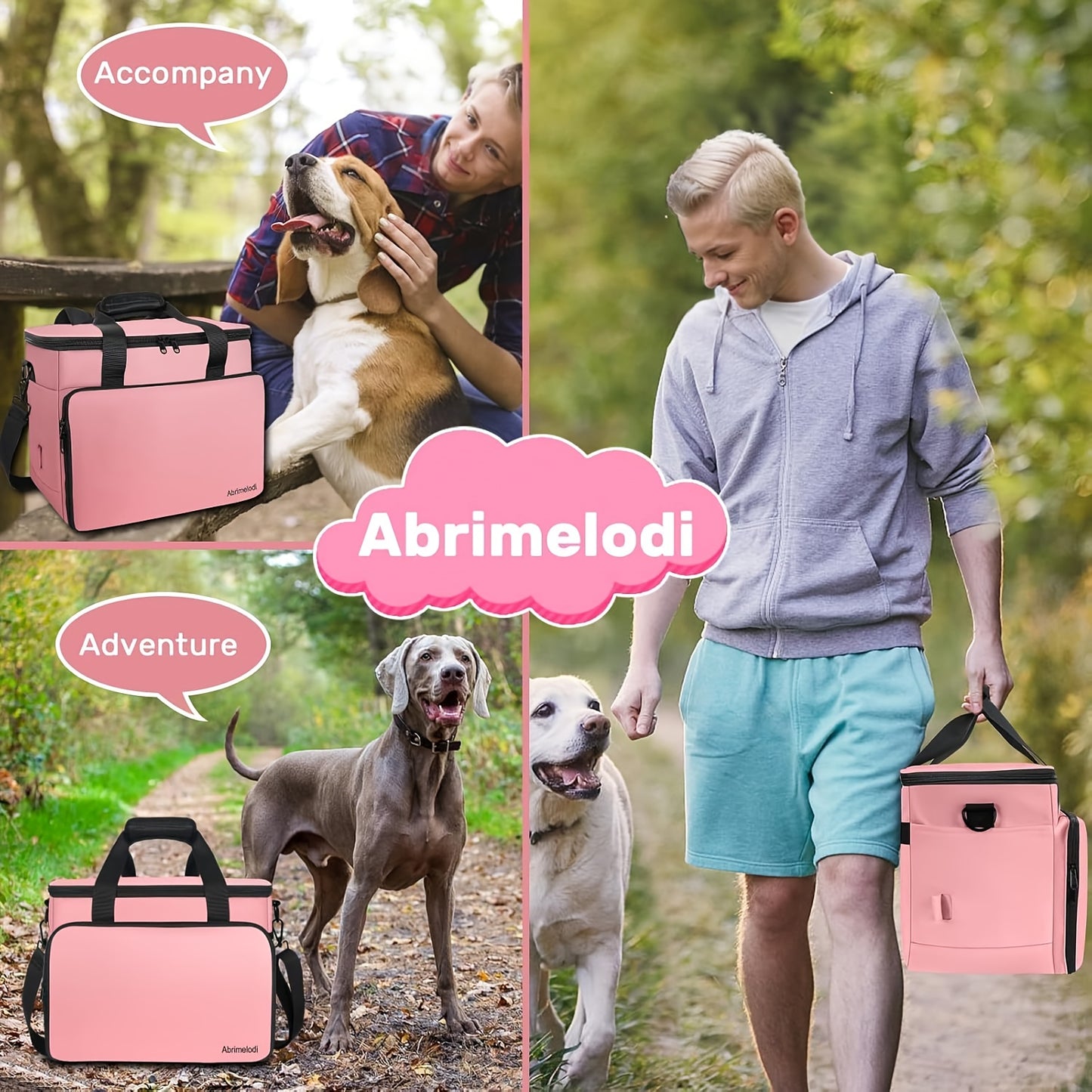 Six Piece Dog Travel Bag Set With Bowls And Containers