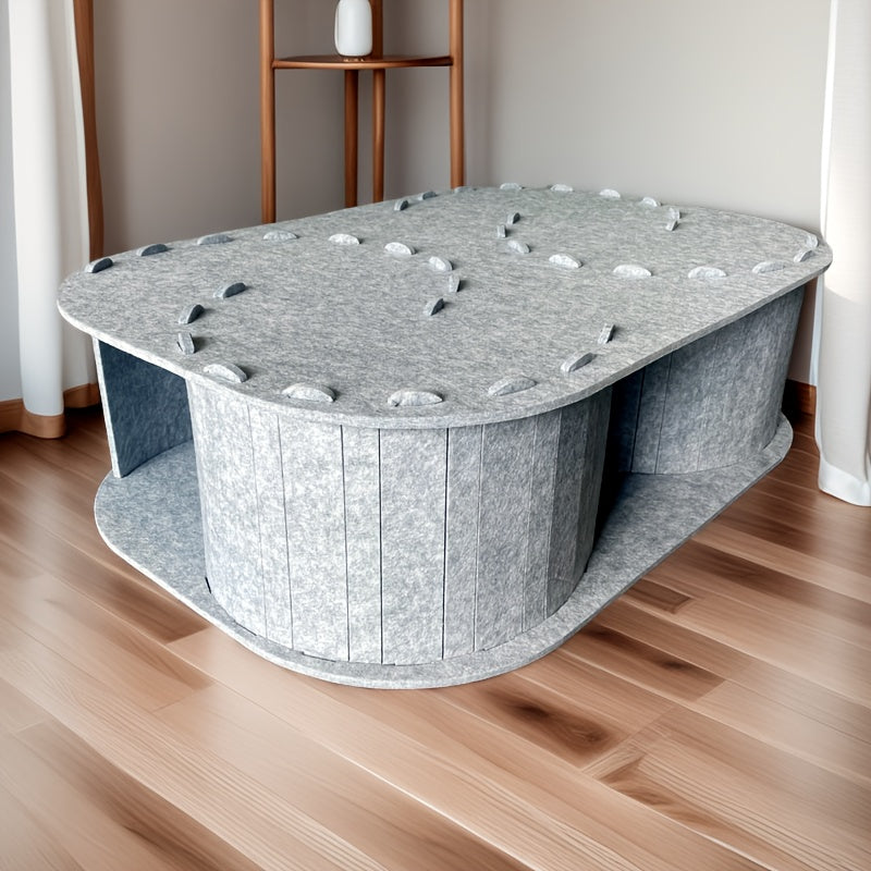 Felt Pet Nest Tunnel Bed with Scratching Board and Toy
