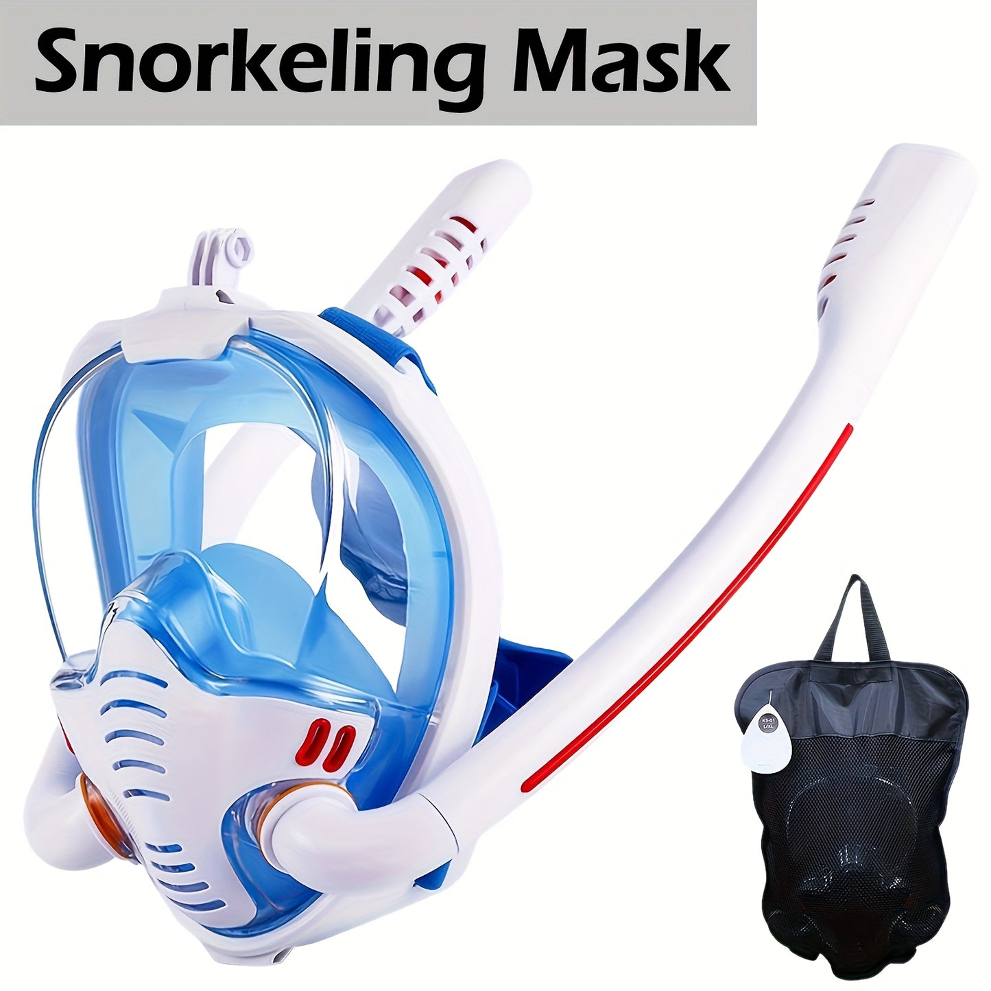 BOKEFA Full Face Snorkel Mask 180 Degree Panoramic View