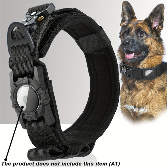 Tactical Nylon Dog Collar With GPS Holder For All Breeds