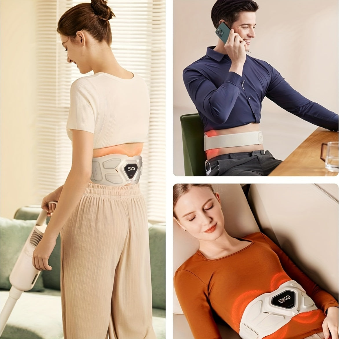 Wireless Heating And Vibrating Massage Belt Waist Abdomen
