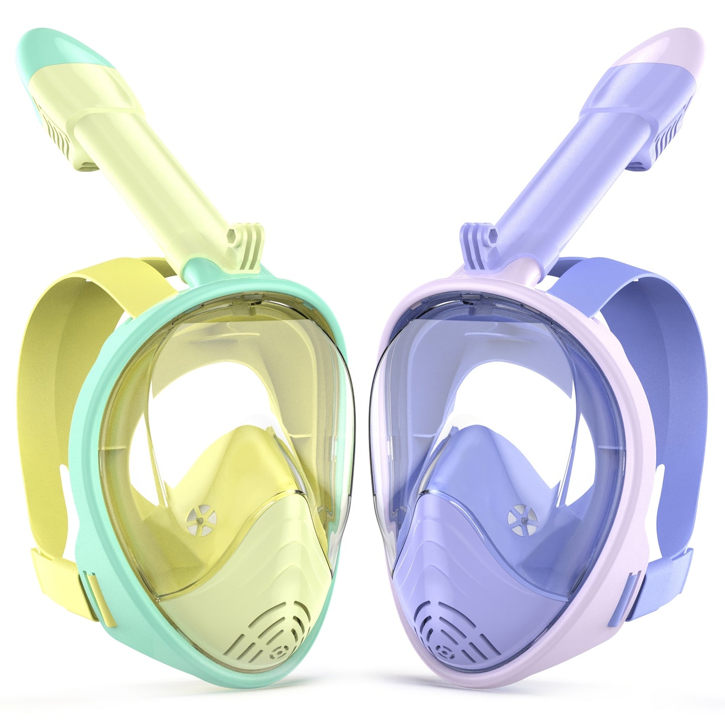 Two Pack Full Face Snorkel Mask For Kids With Camera Holder