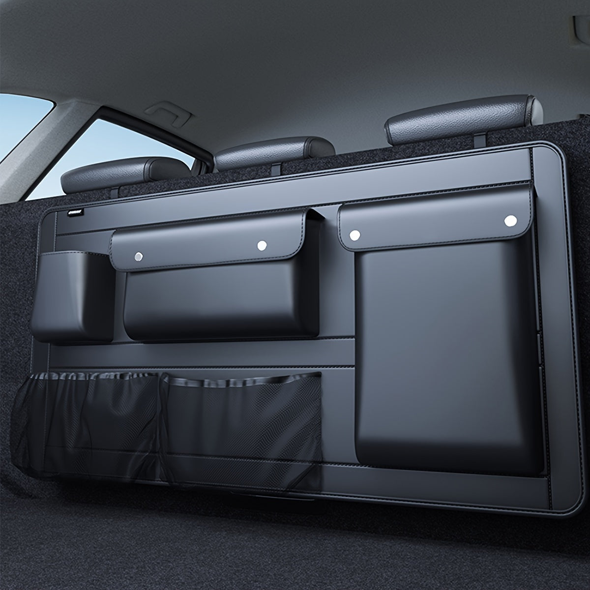 Multi-Functional Car Trunk Organizer for Tools and Groceries