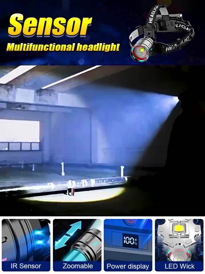 High Brightness LED Headlamp 5000 Lumen Rechargeable 3 Modes